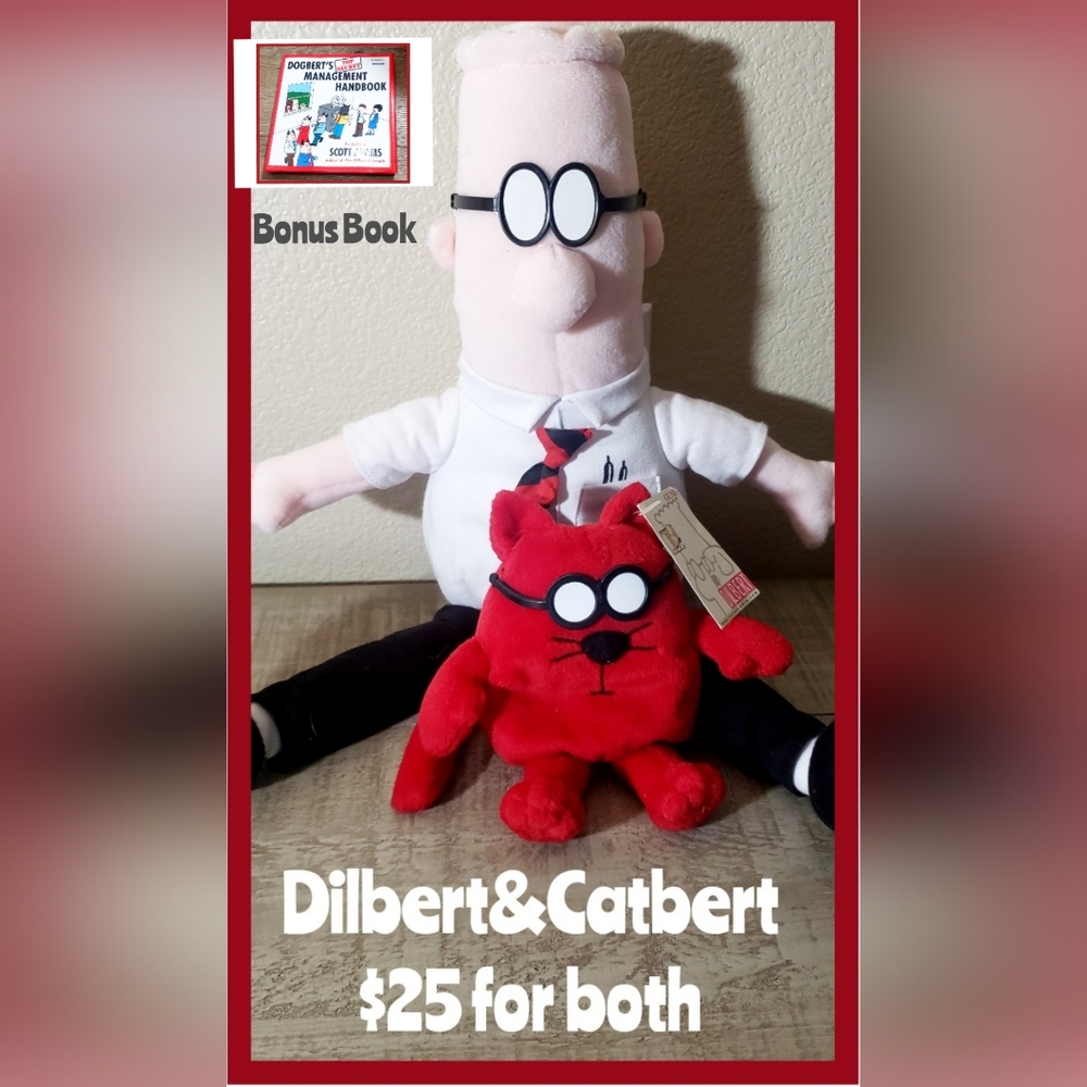 Dilbert and Catbert Plush Characters and Bonus Book